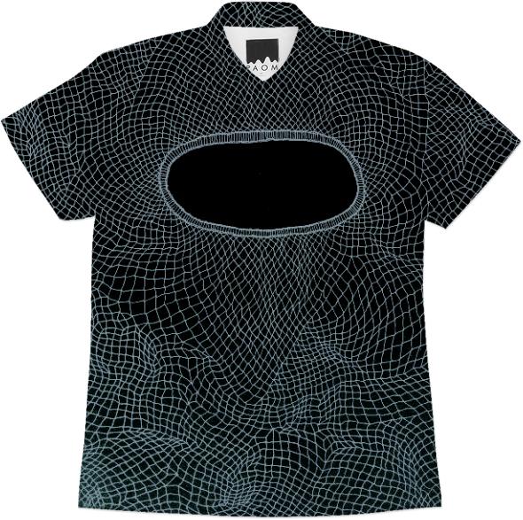 blue black net work shirt