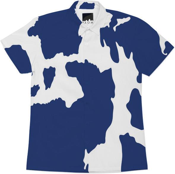 Cow Print Dark Blue
