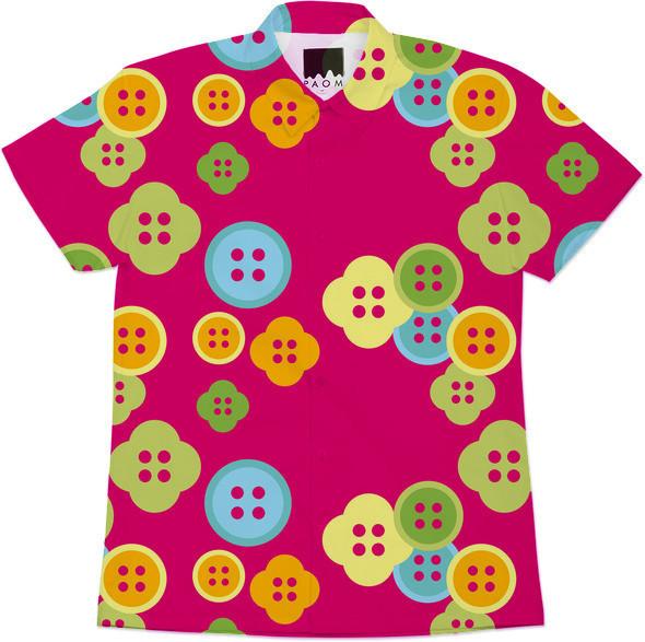 Cute Buttons on Pink Background