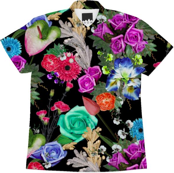 Floral Print with Fake Flowers