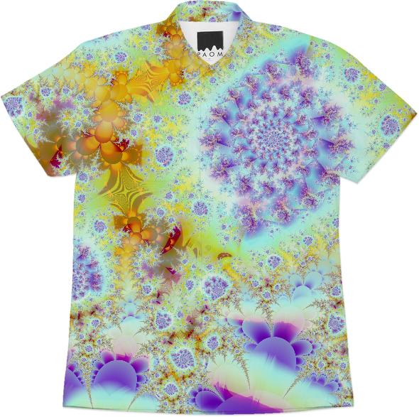 Golden Violet Sea Shells Abstract Fractal Ocean