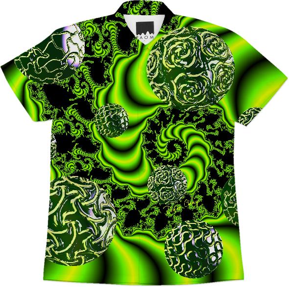 Irish Whirl Abstract Fractal Emerald Dance