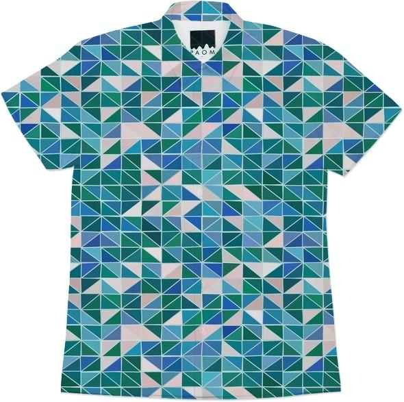 Mosaic in Blue Green Aqua