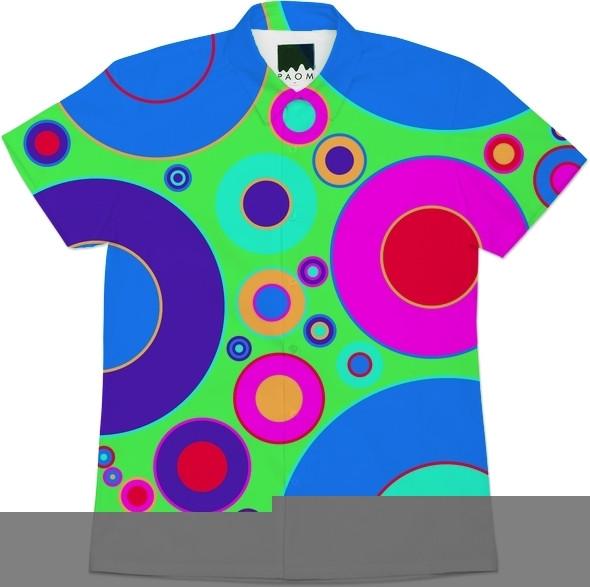 Neon Brights Funky Retro Mod Abstract Circles