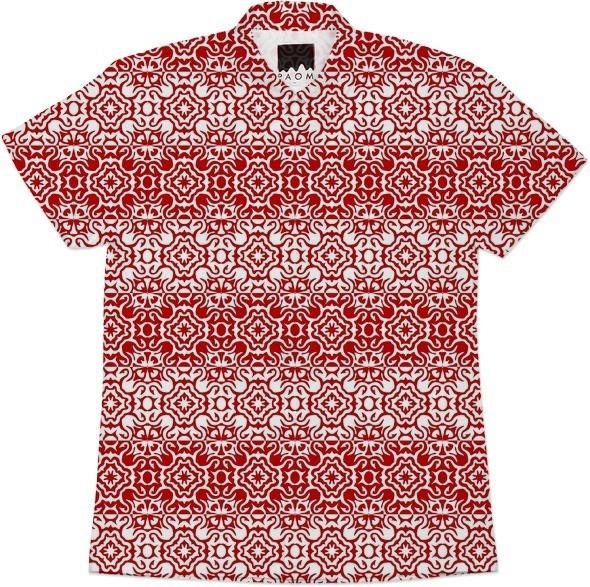 Red and White Damask