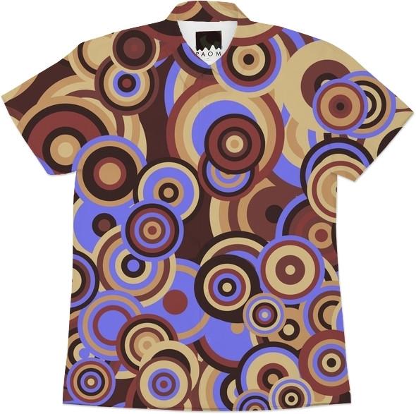 Retro Circles Brown and Blue