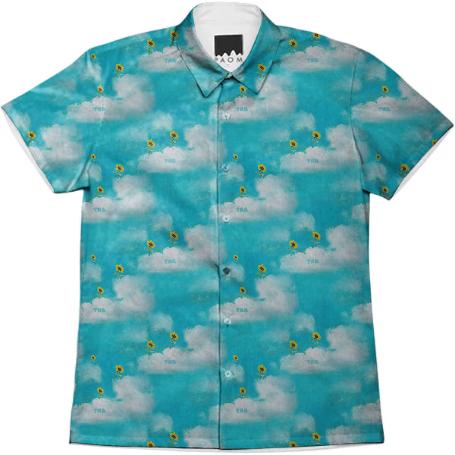 TNB SUNFLOWER CLOUD BUTTON UP Blue