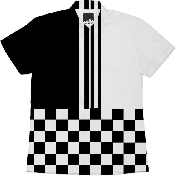 Stylish black and mod stripes and check