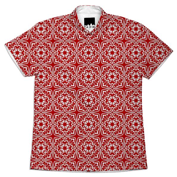Unique Red and White abstract pattern shirt
