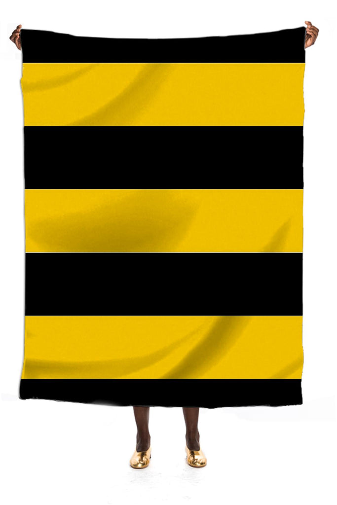 Bee Stripes Pattern Silk Scarf