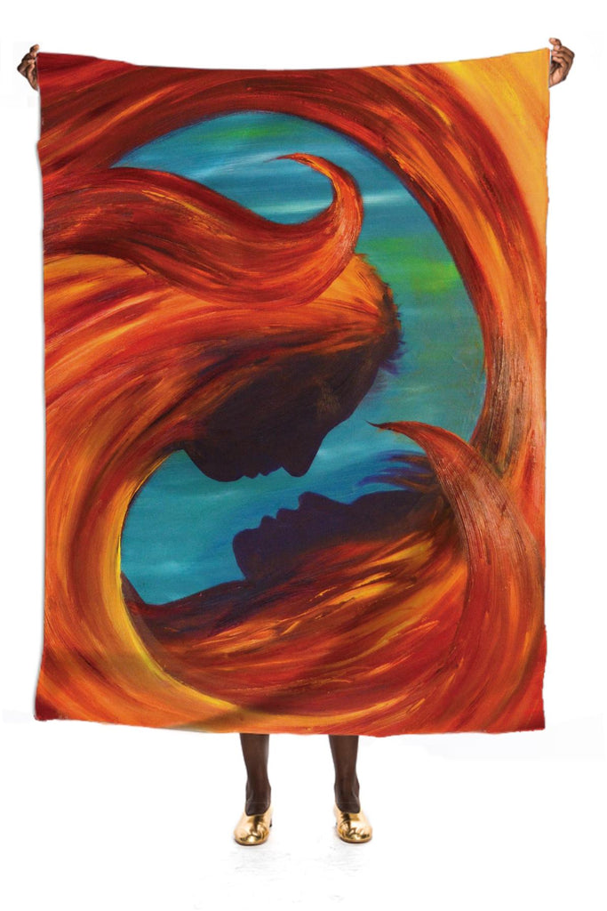 Flames silk scarf
