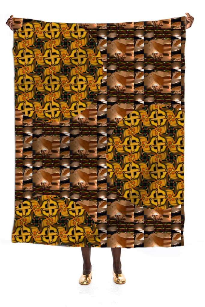 A Pattern of Brown Patterns large silk scarf