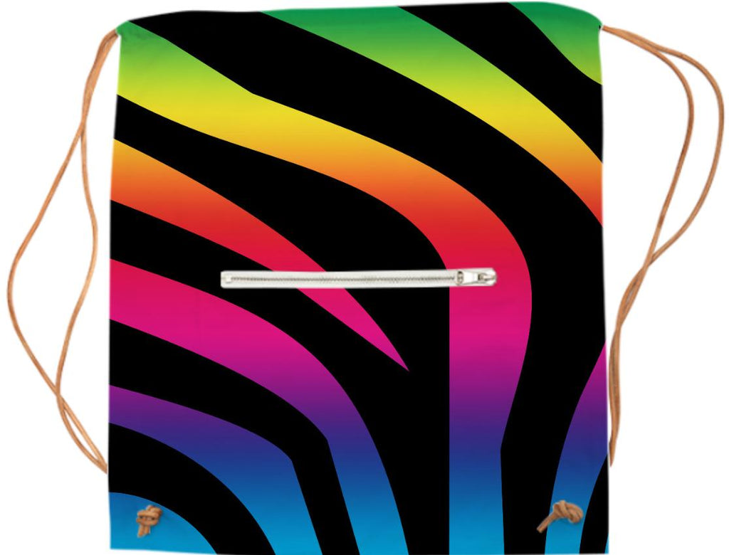 Black Rainbow Zebra Sports Bag