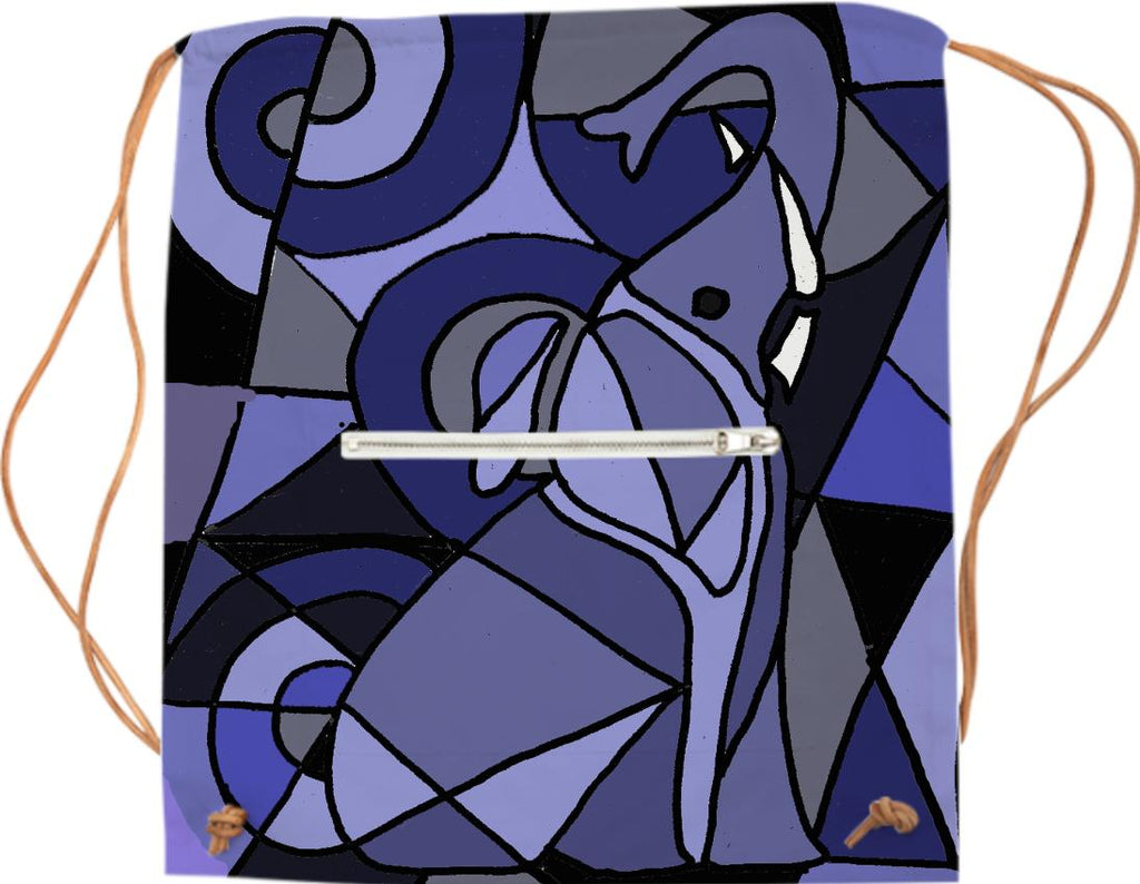 Blue Elephant Abstract Art Sports Bag