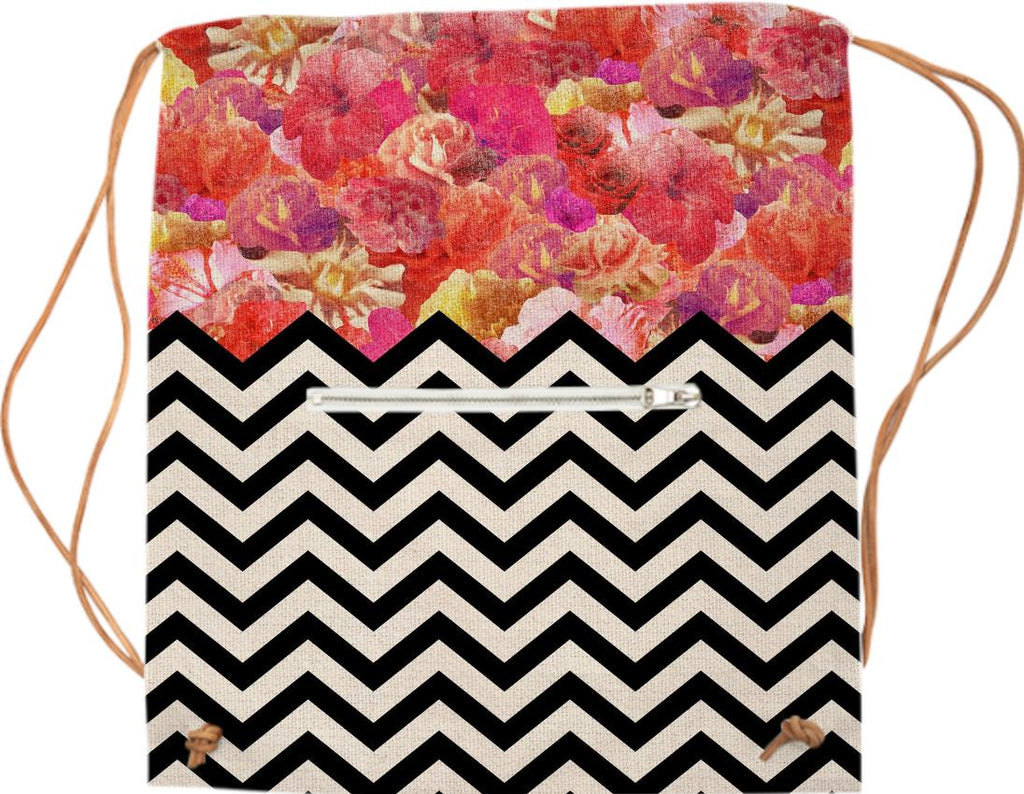 Chevron Flora Sports Bag