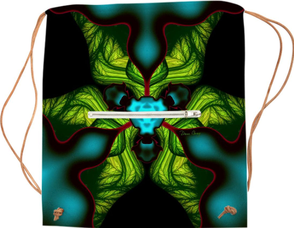 Demon Shadows Abstract Fractal Emerald and Yellow Mask