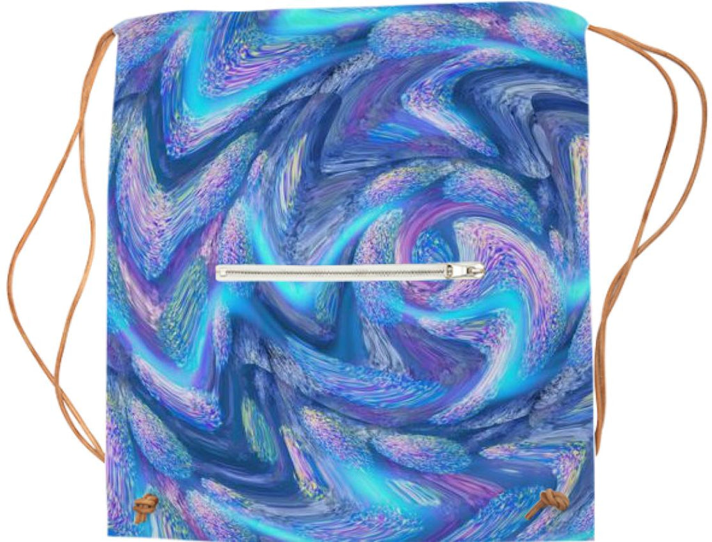 Electric Blue Zig Zags Abstract Fuzzy Sweater