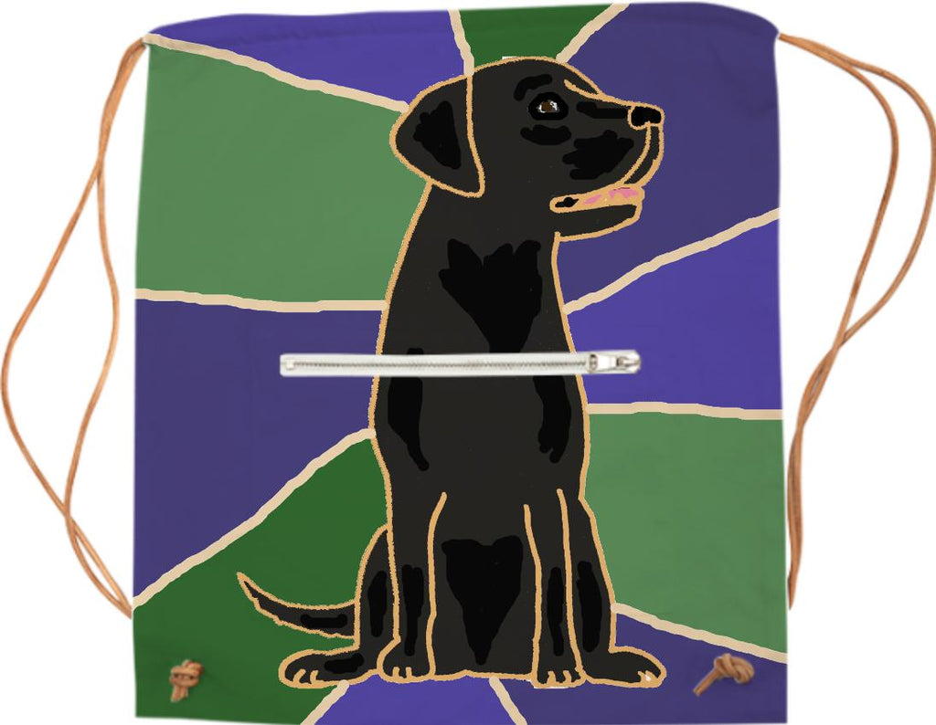 Fun Black Labrador Retriever Art Sports bag