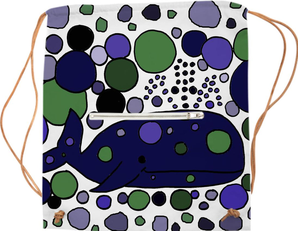 Fun Blue Whale Abstract Art Sports Bag