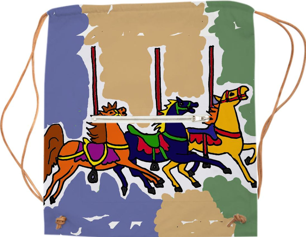 Fun Carousel Horses Art Sports Bag