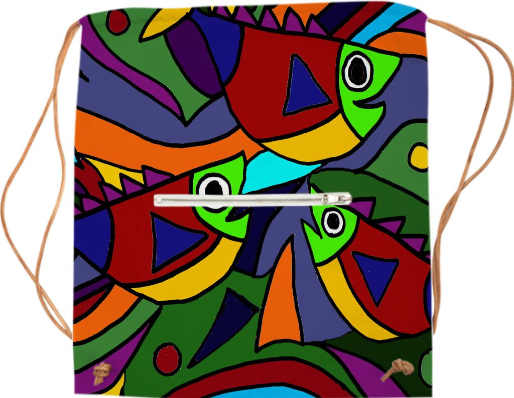 Fun Colorful Fish Abstract Art Sports Bag