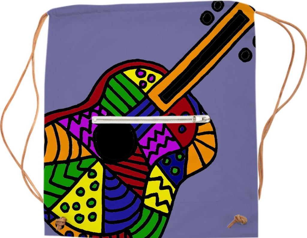 Fun Folk Art Guitar Sports Bag
