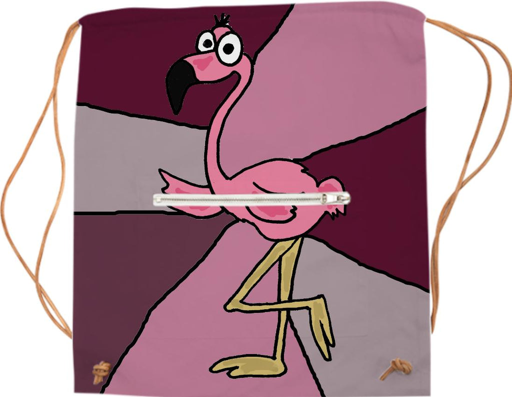 Fun Pink Flamingo Art Sports Bag