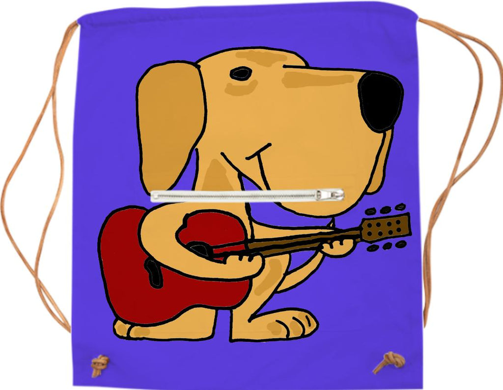 Fun Yellow Labrador Retriever Playing Guitar Sports Bag