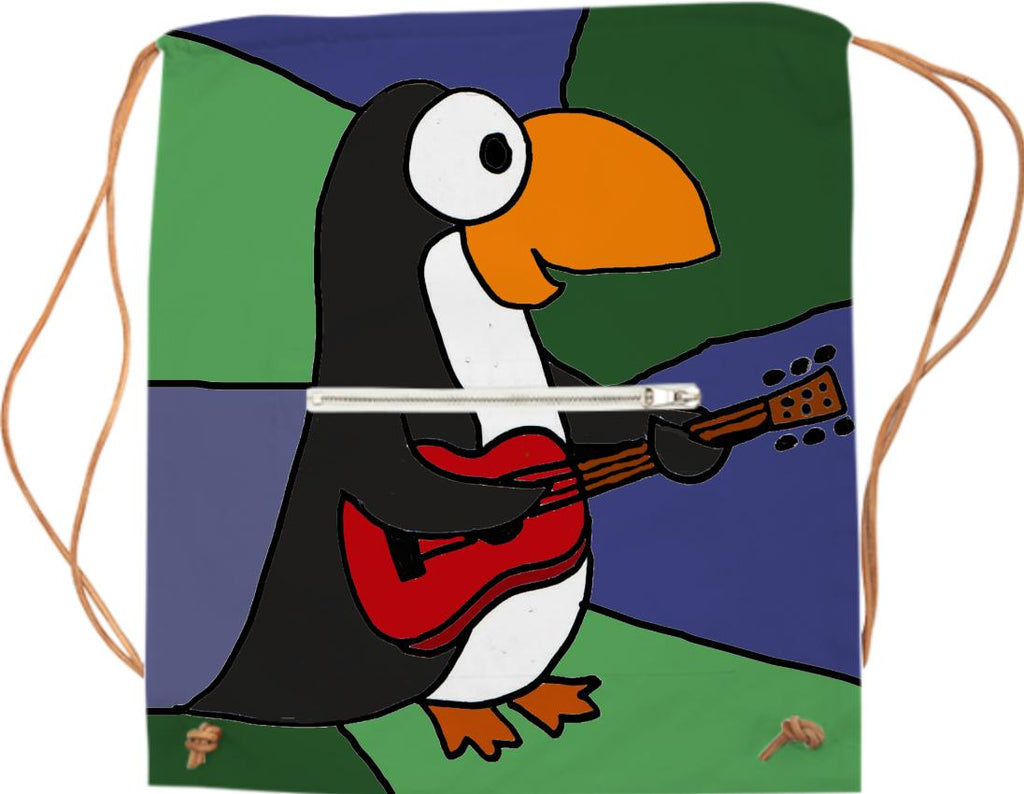 Funny Penguin Playing Guitar Sports Bag