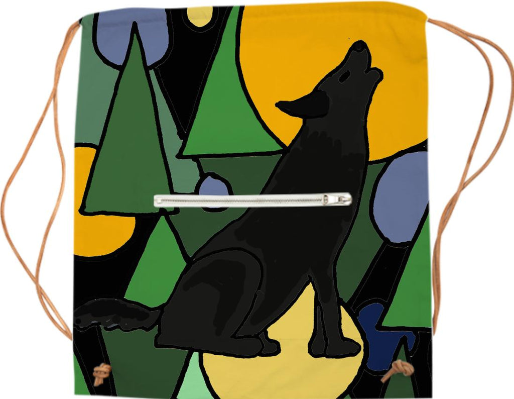 Howling Wolf Abstract Art Sports Bag