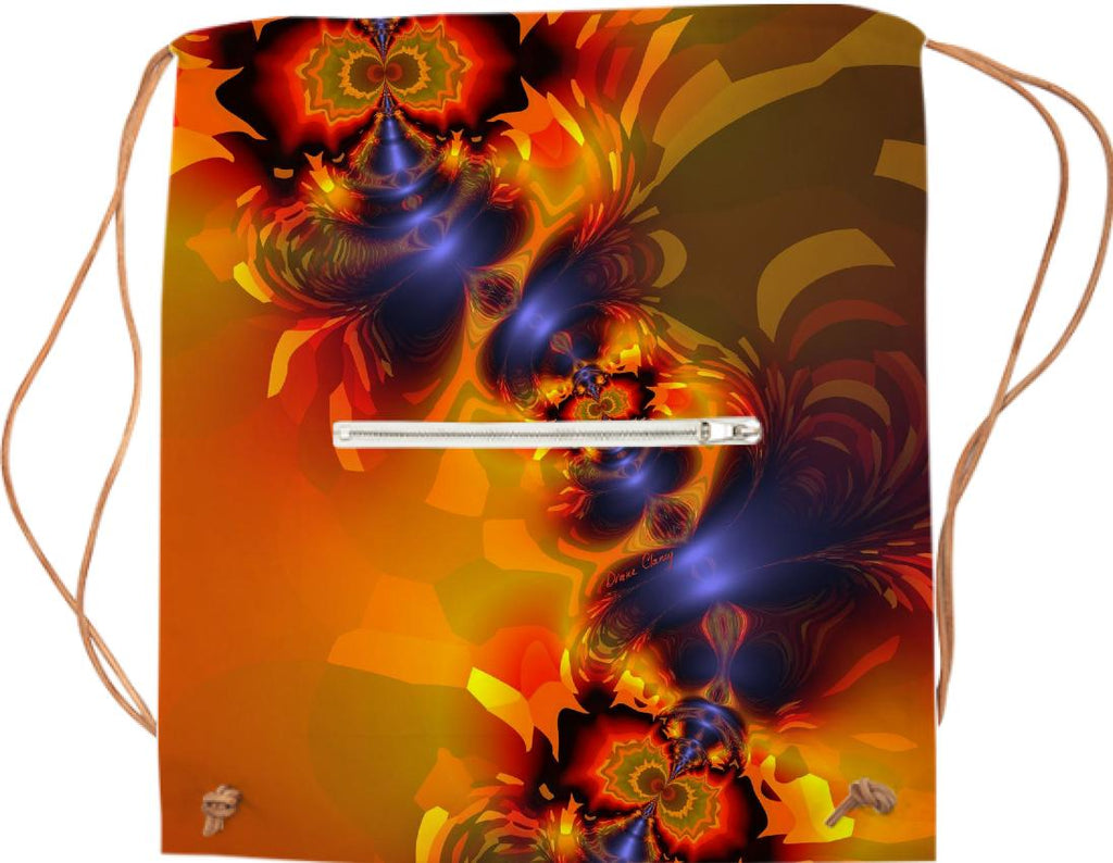 Orange Eyes Aglow Abstract Fractal Gold and Violet Delight