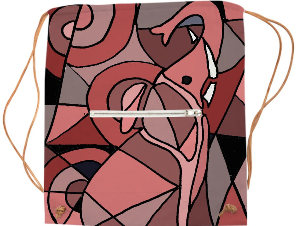 Pink Elephant Abstract Sports Bag