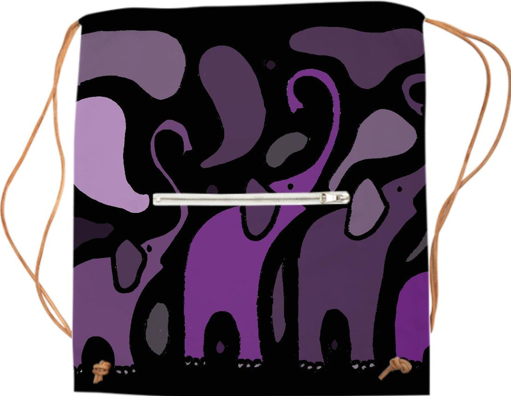 Purple Elephants Abstract Sports Bag
