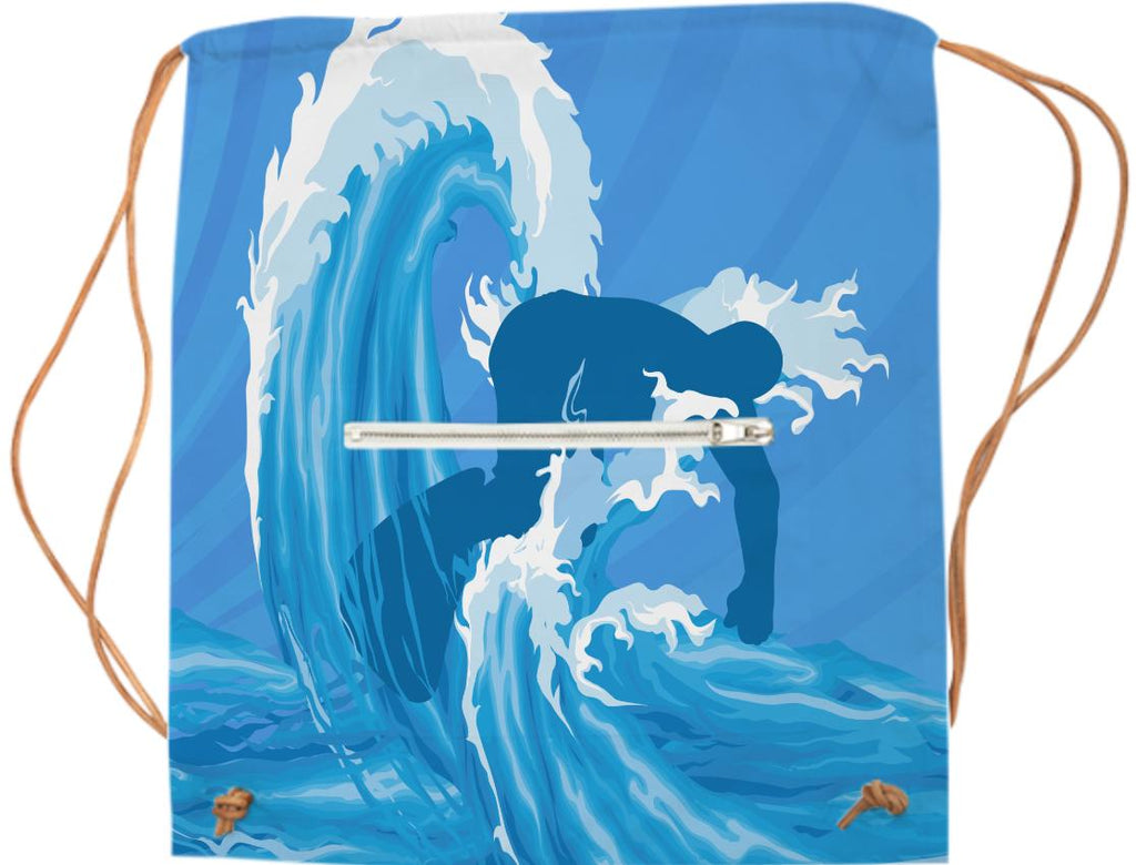 Surfer and wave