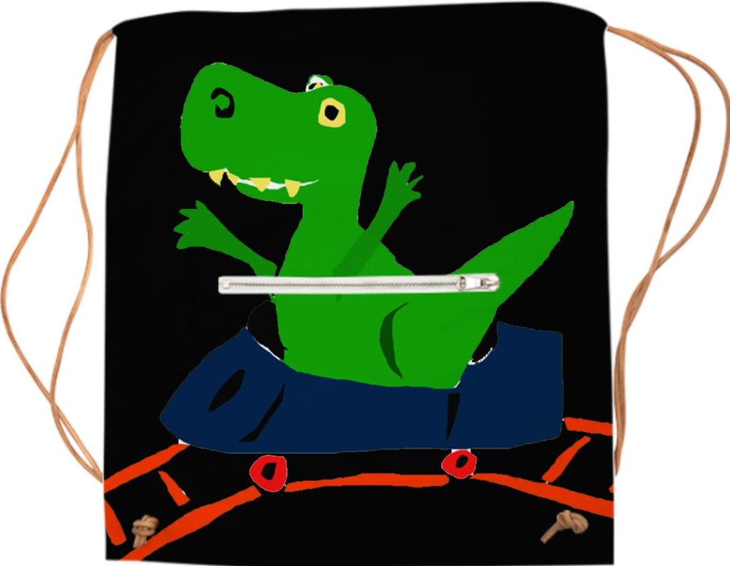 T Rex Dinosaur on Roller Coaster Sports Bag