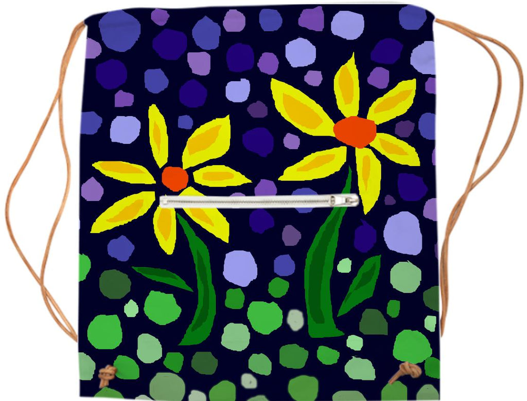 Yellow Daisy Flowers Abstract Sports Bag