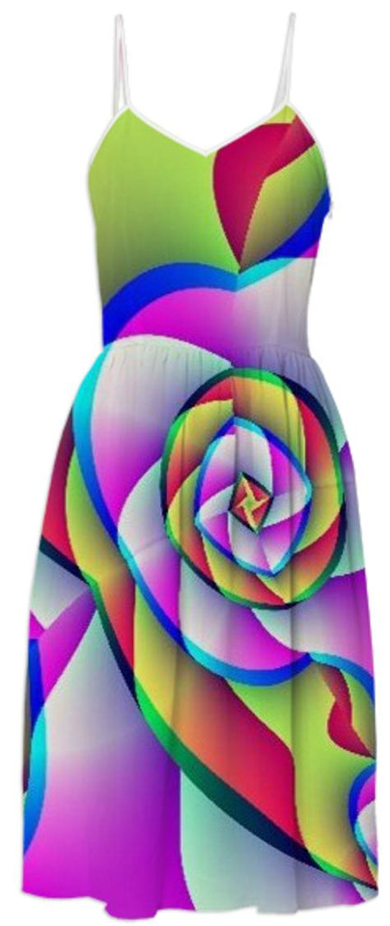 Abstract Rose Summer Dress
