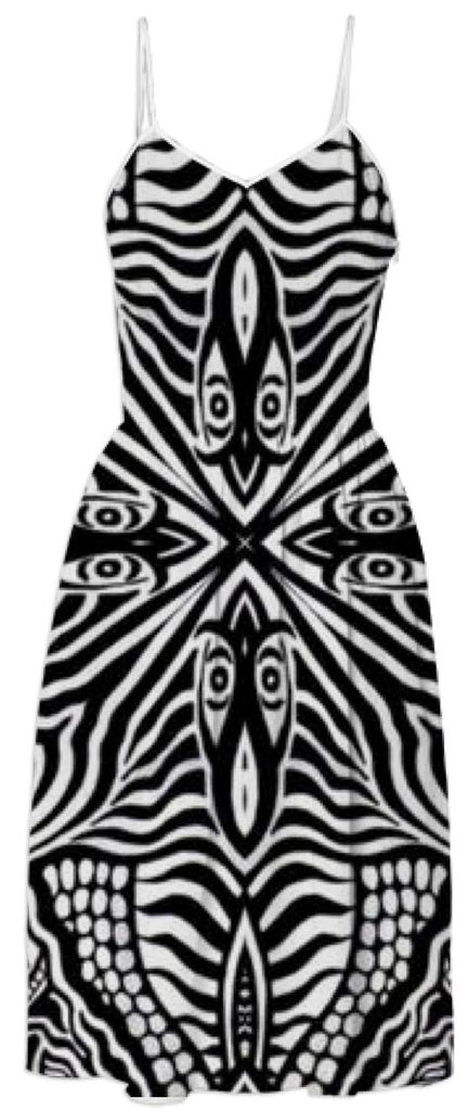 Abstract Zebra Stripes Dress