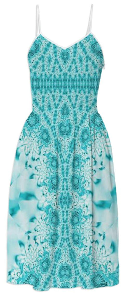 Aqua on Aqua Lace Summer Dress