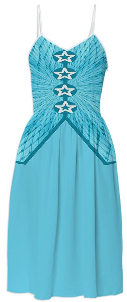 Aqua with mesh overlay Summer Dress