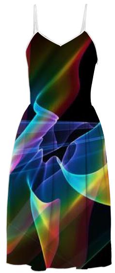Aurora Ribbons Abstract Fractal Rainbow Veils