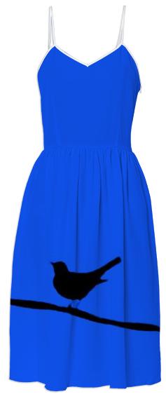 Bird on a Wire Blue Summer Dress