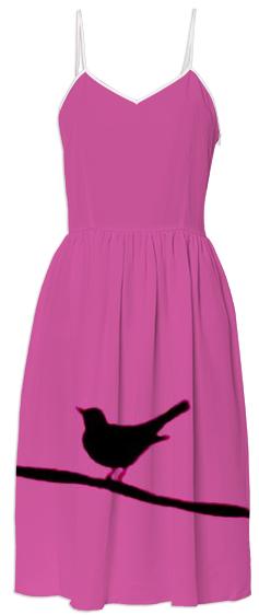 Bird on a Wire Dark Pink Summer Dress