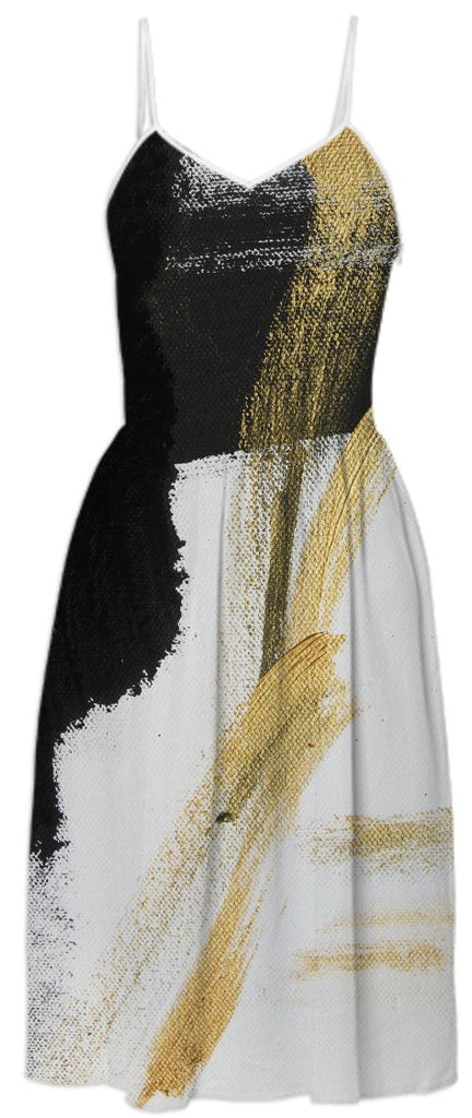 Black and Gold Abstract Art Fashion Dress