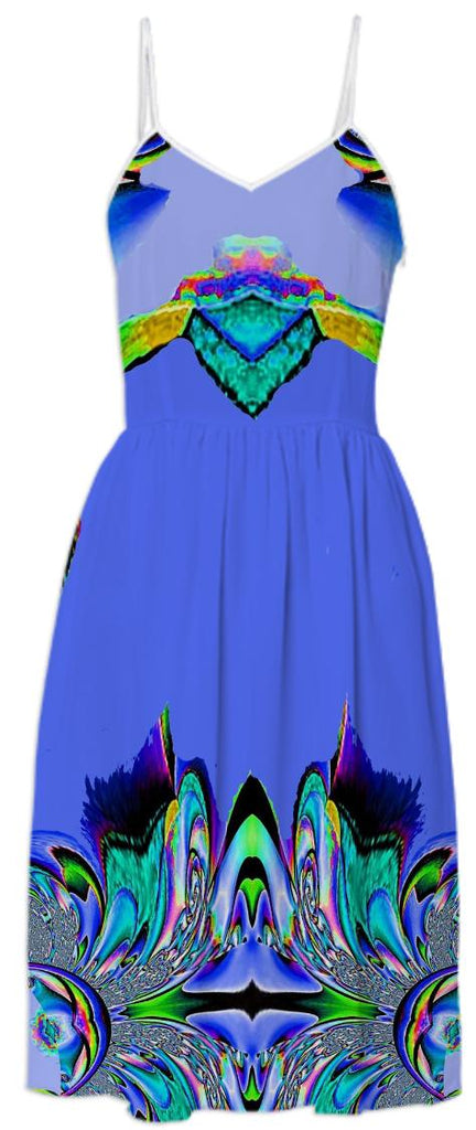 Blue Abstract Summer Dress