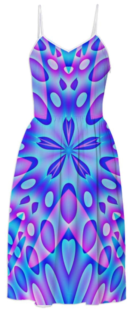 Blue and Purple Abstract Star Dress