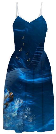 Blue Coral Melody SUMMER DRESS