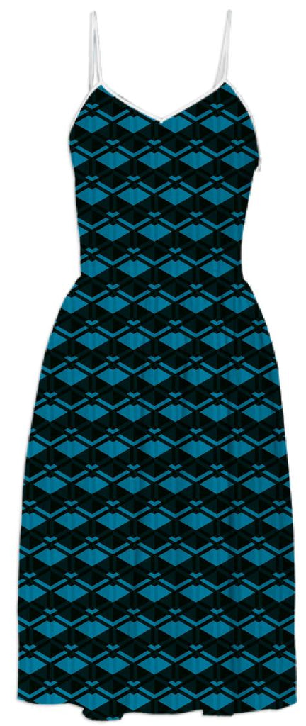 Blue Diamond Pattern Dress