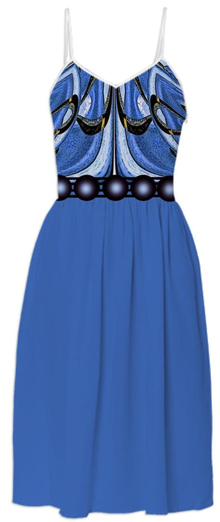 Blue Pattern Top Summer Dress