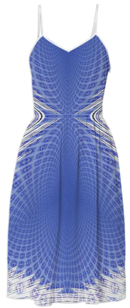 Blue White Web Summer Dress